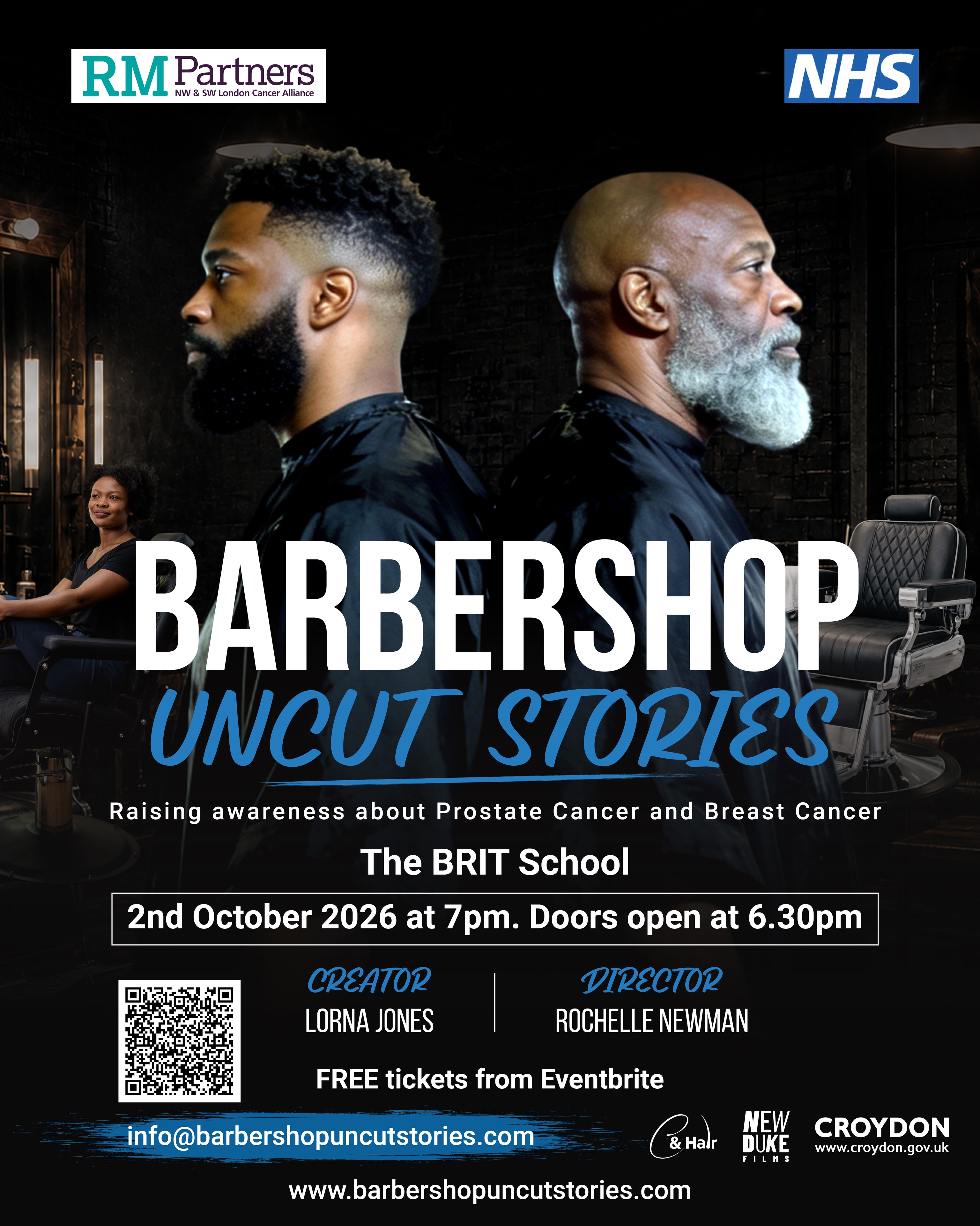 New Healthcare Partners — Barbershop Uncut Stories at The BRIT School with RM Partners NHS Cancer Alliance